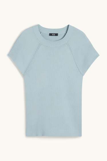 Dona - Jersei de punt de mitja - de màniga curta - blau clar