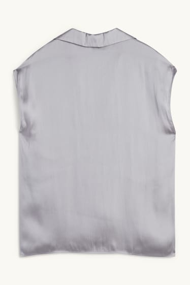 Femmes - Caraco en satin - gris