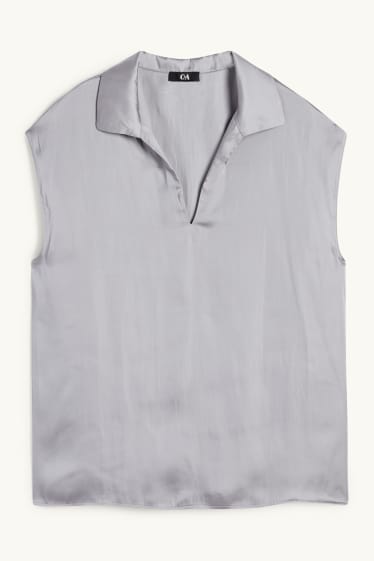 Femmes - Caraco en satin - gris