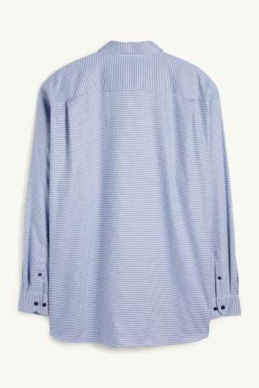 Bărbați - Cămașă office - regular fit - guler italian - nu necesită călcare - cu model - albastru