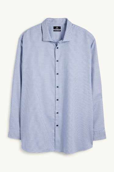 Bărbați - Cămașă office - regular fit - guler italian - nu necesită călcare - cu model - albastru