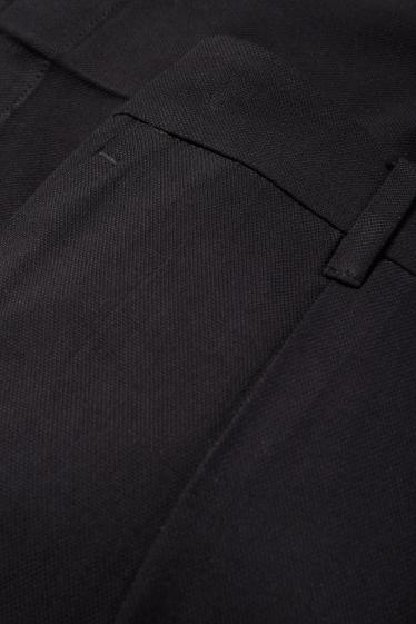 Women - Cloth trousers - high waist - tapered fit - black