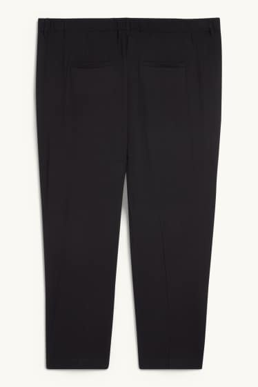 Women - Cloth trousers - high waist - tapered fit - black