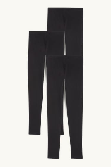 Děti - dívky - Multipack 3 ks - legíny - černá