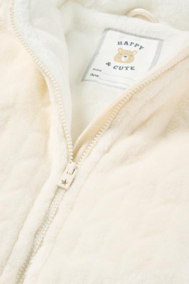 Bébés garçons - Oursons - veste à capuche pour bébé - finition texturée - blanc crème