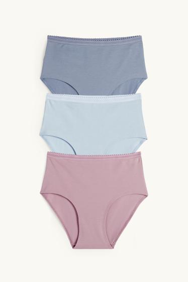 Femmes - Lot de 3 - culottes - violet clair