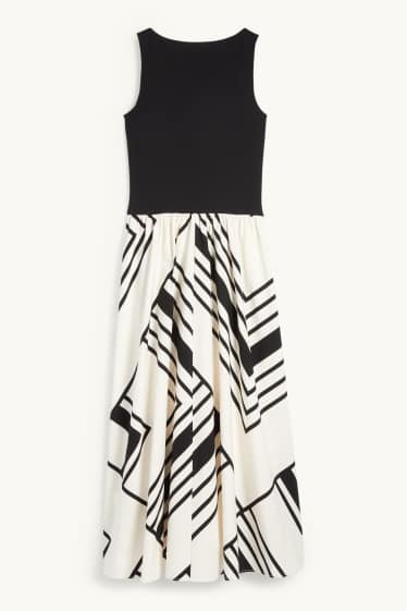 Women - Fit & flare dress - patterned - black / beige