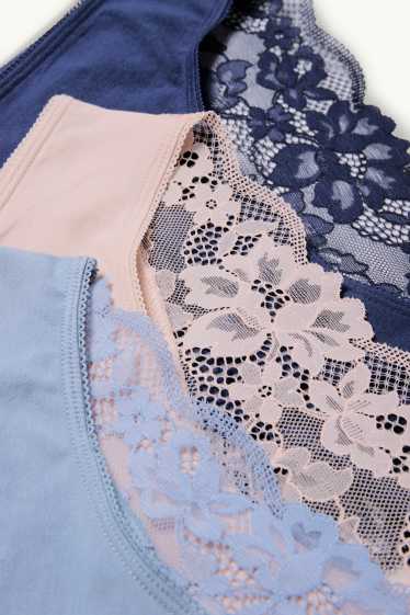 Women - Multipack of 3 - knickers - dark blue