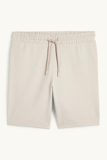 Herren - Sweatshorts - strukturiert - beige