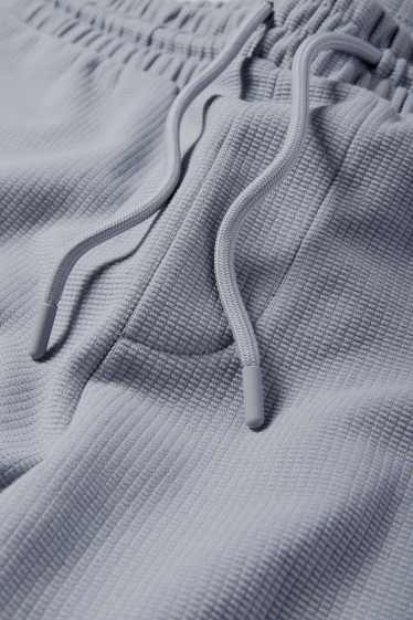 Uomo - Shorts di felpa - tessuto tramato - grigio