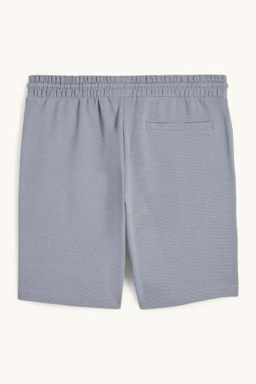 Uomo - Shorts di felpa - tessuto tramato - grigio