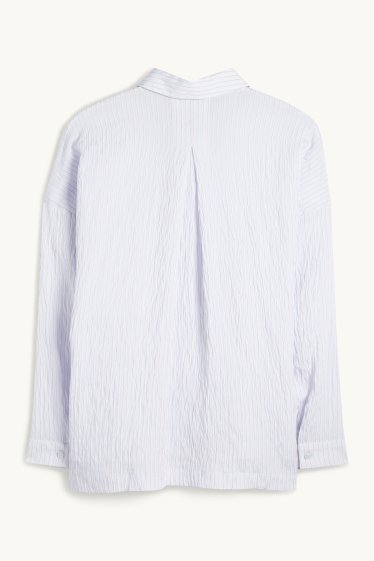 Femmes - Chemisier - à rayures - bleu clair