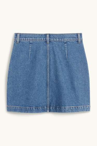 Femei - Fustă mini din denim - denim-albastru