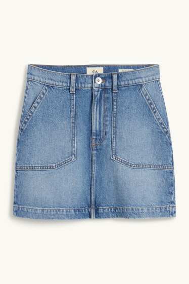 Femei - Fustă mini din denim - denim-albastru