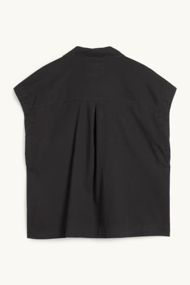 Dámské - Džínová halenka bez rukávů - černá