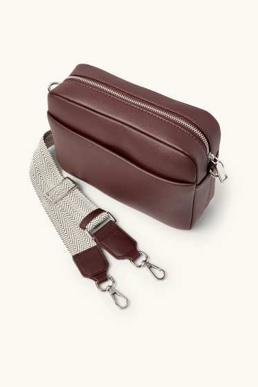 Femmes - Sac à bandoulière amovible - synthétique - bordeaux