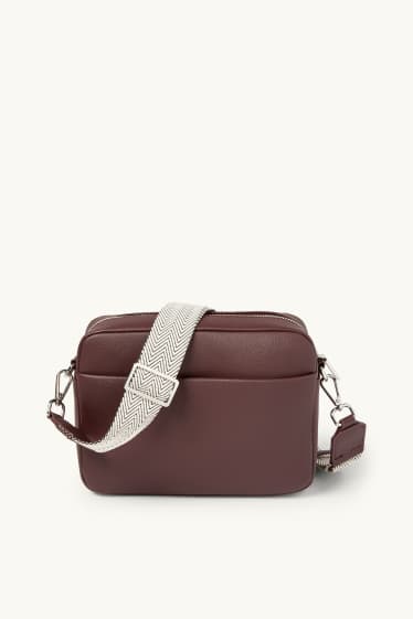 Femmes - Sac à bandoulière amovible - synthétique - bordeaux
