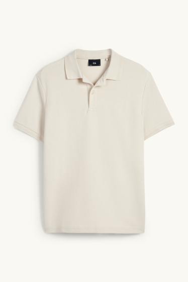 Hommes - Polo en maille - regular fit - finition texturée - beige