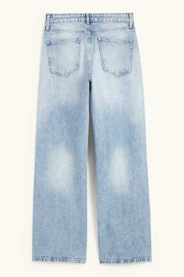 Women - Baggy jeans - mid-rise waist - denim-light blue