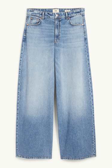 Femmes - Wide leg jean - low waist - jean bleu