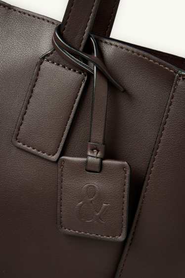 Mujer - Bolso shopper grande - polipiel - marrón oscuro