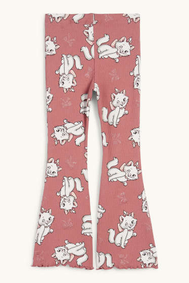 Kinderen: meisjes - Aristocats - flared legging - geribd - donker rose