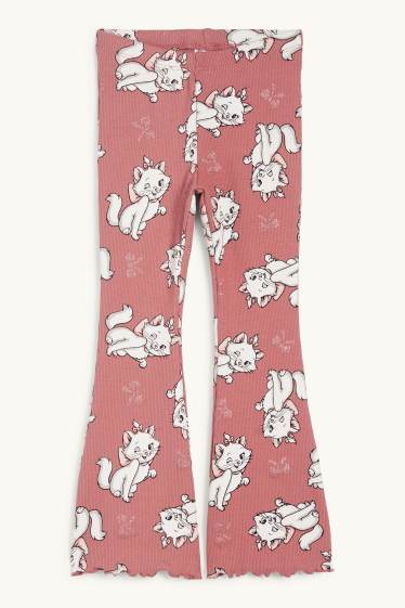 Kinderen: meisjes - Aristocats - flared legging - geribd - donker rose
