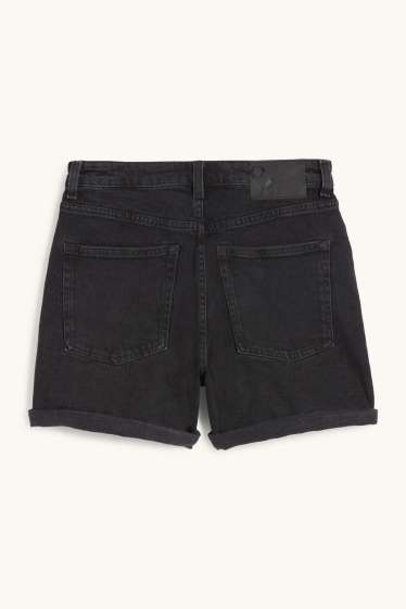 Damen - Mom Shorts - High Waist - schwarz