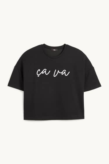 Femei - Tricou - relaxed fit - negru