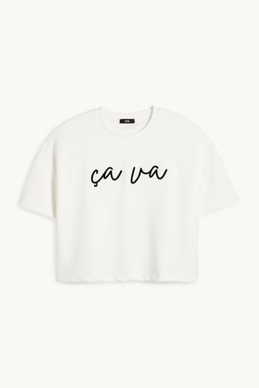 Femmes - T-shirt - relaxed fit - blanc