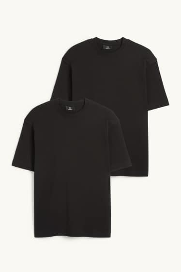 Home - Paquet de 2 - samarreta de mànigues curtes- relaxed fit - negre