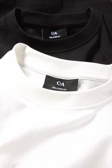 Home - Paquet de 2 - samarreta de mànigues curtes- relaxed fit - negre/blanc