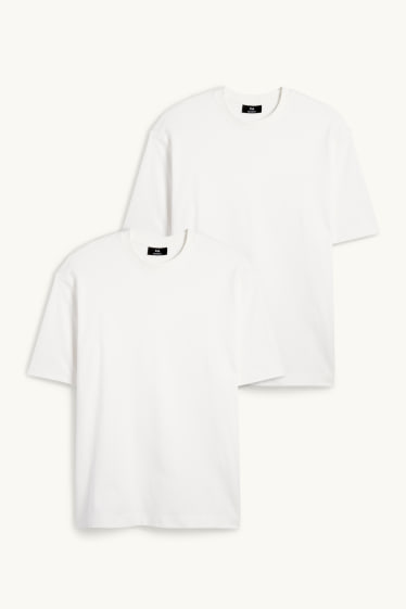 Home - Paquet de 2 - samarreta de mànigues curtes- relaxed fit - blanc