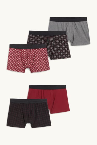 Herren - Multipack 5er - Trunks - dunkelrot