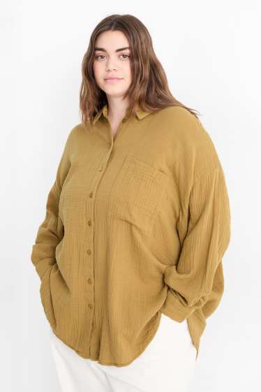 Donna - Blusa in mussola - kaki