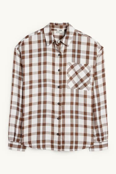 Enfants filles - Chemise - à carreaux - marron / blanc crème