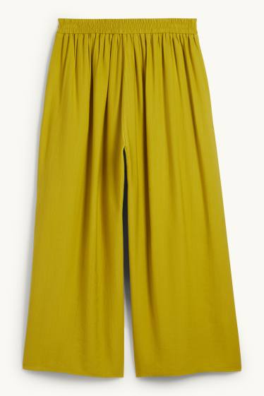 Damen - Stoffhose - High Waist - Wide Leg - khaki