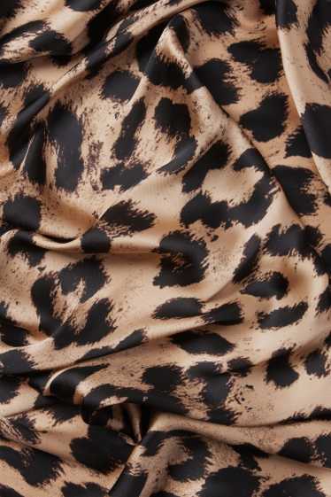 Donna - Foulard - stampa leopardata - marrone
