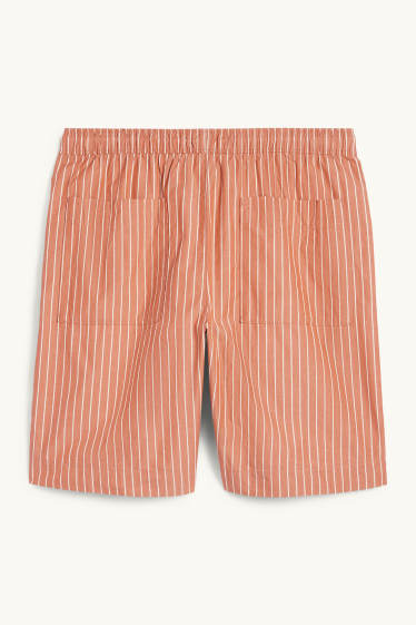 Pánské - Šortky - pruhované - hnědá