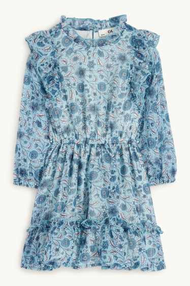 Nena - Vestit de xifó - de flors - turquesa