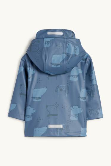 Neonati - Cane - giacca per la pioggia con cappuccio per neonati - impermeabile - blu