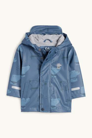 Neonati - Cane - giacca per la pioggia con cappuccio per neonati - impermeabile - blu