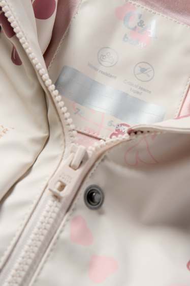 Neonate - Ciliegia - giacca per la pioggia con cappuccio per neonate - impermeabile - rosa