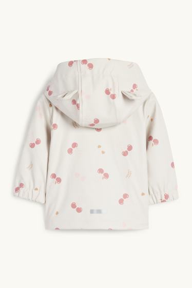 Neonate - Ciliegia - giacca per la pioggia con cappuccio per neonate - impermeabile - rosa
