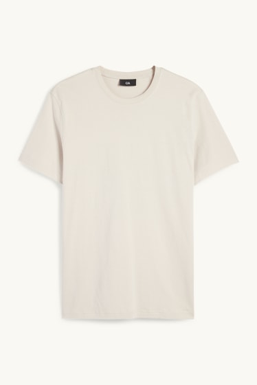 Pánské - Tričko - regular fit - béžová