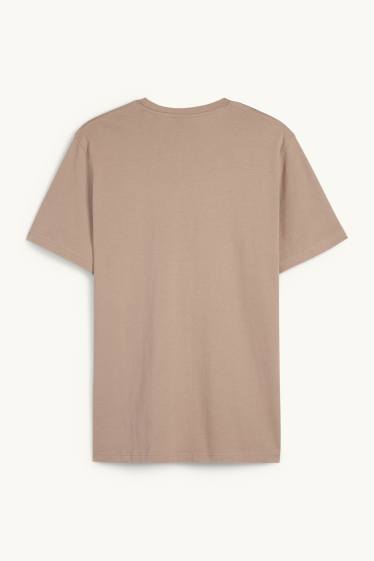 Heren - T-shirt - regular fit - beige