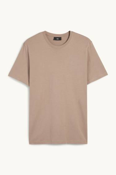 Heren - T-shirt - regular fit - beige