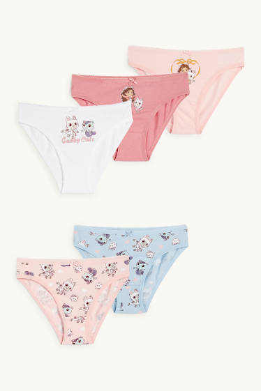 Kinderen: meisjes - Set van 5 - Gabby’s poppenhuis - slip - roze