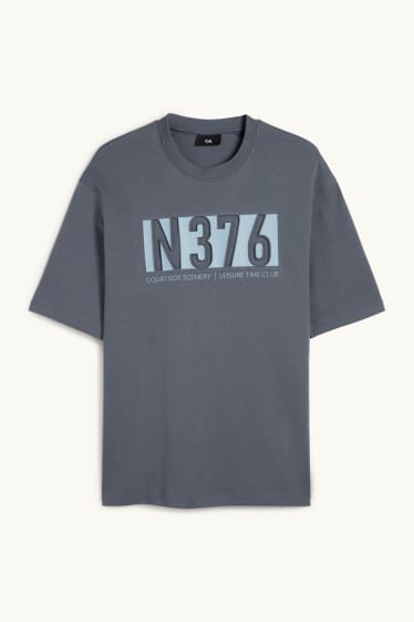 Hommes - T-shirt - relaxed fit - gris foncé