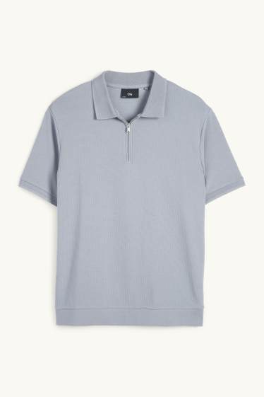 Home - Polo - regular fit - texturat - blau clar